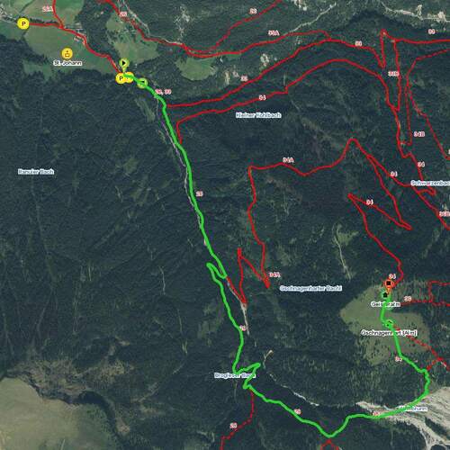 Wanderung 2 - vom Parkplatz Ranui zur Geisleralm