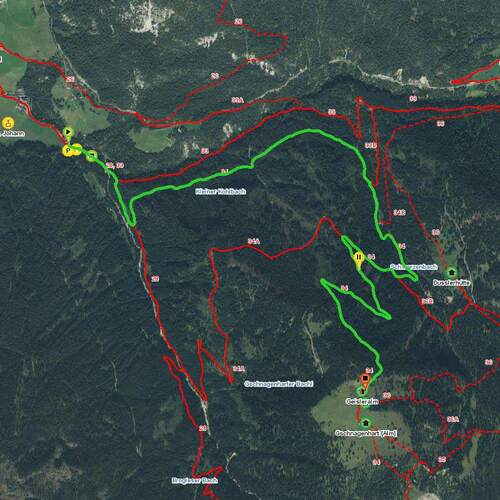 Wanderung 3 - vom Parkplatz Ranui über den Forstweg zur Geisleralm